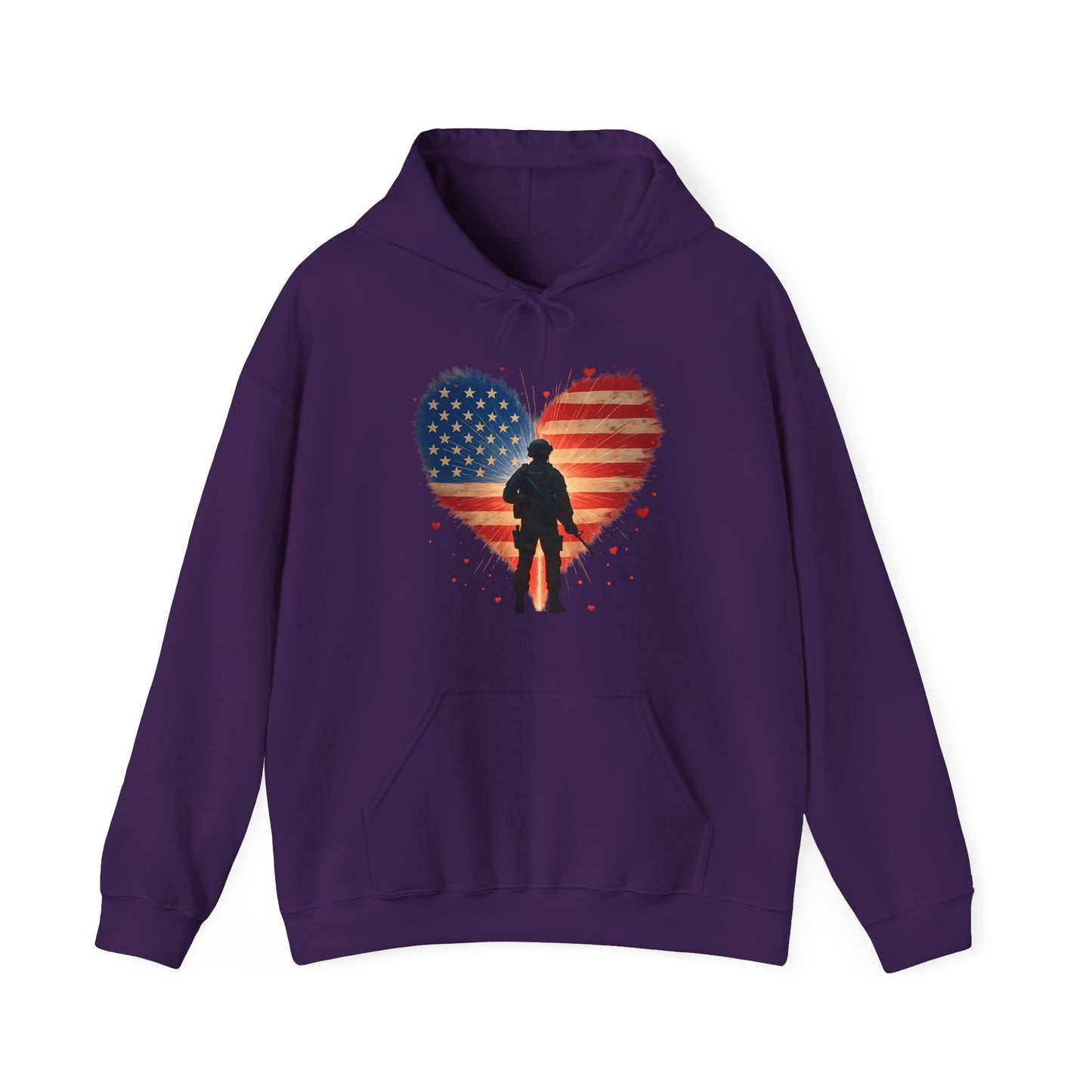 Glowing Heart | American Flag | Armed & Patriotic | Hoodie