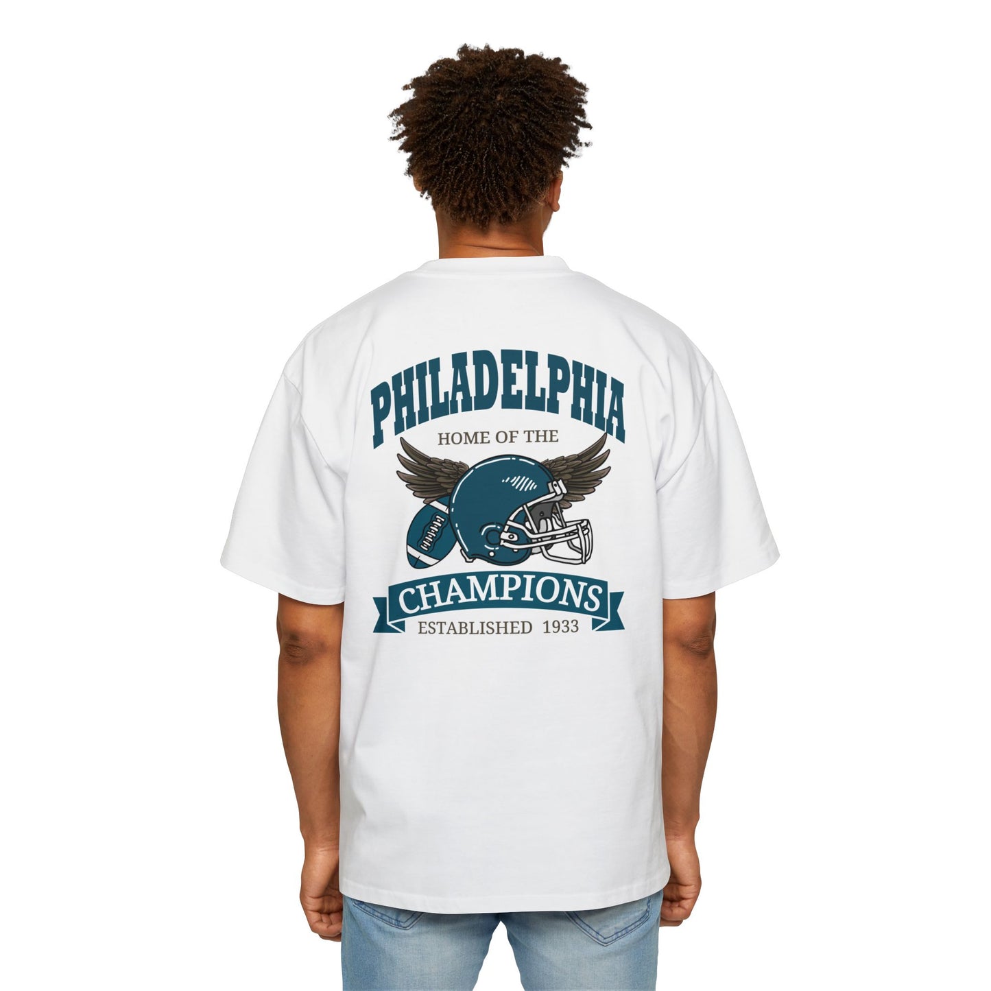 Football Champions Philadelphia Men's Heavy Oversized T-Shirt
