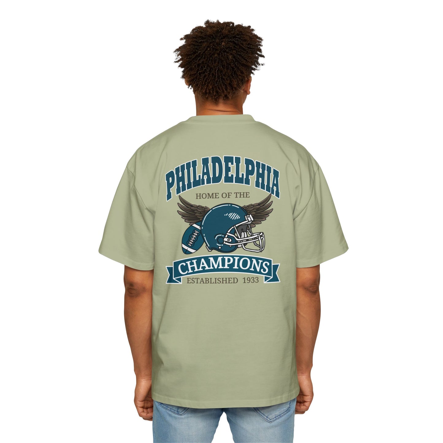 Football Champions Philadelphia Men's Heavy Oversized T-Shirt