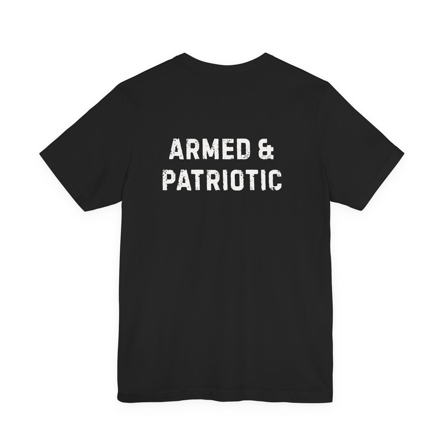 Glowing Heart | American Flag | Armed & Patriotic | T-Shirt | Back & Front Design