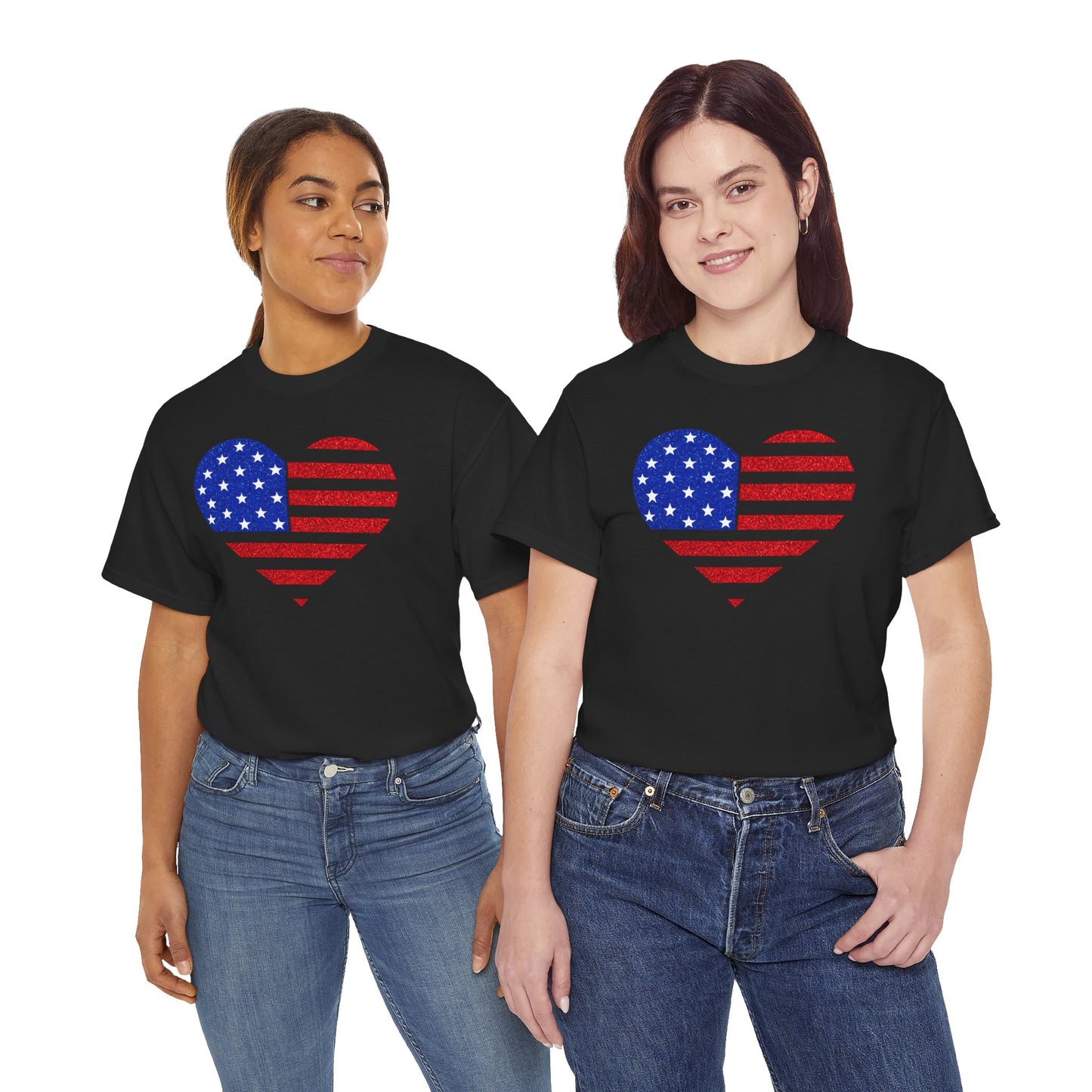 4th of July | T-Shirt | American Flag Heart |