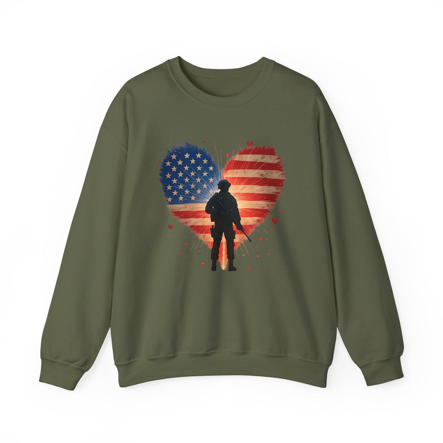 Glowing Heart | American Flag | Armed & Patriotic | Sweatshirt