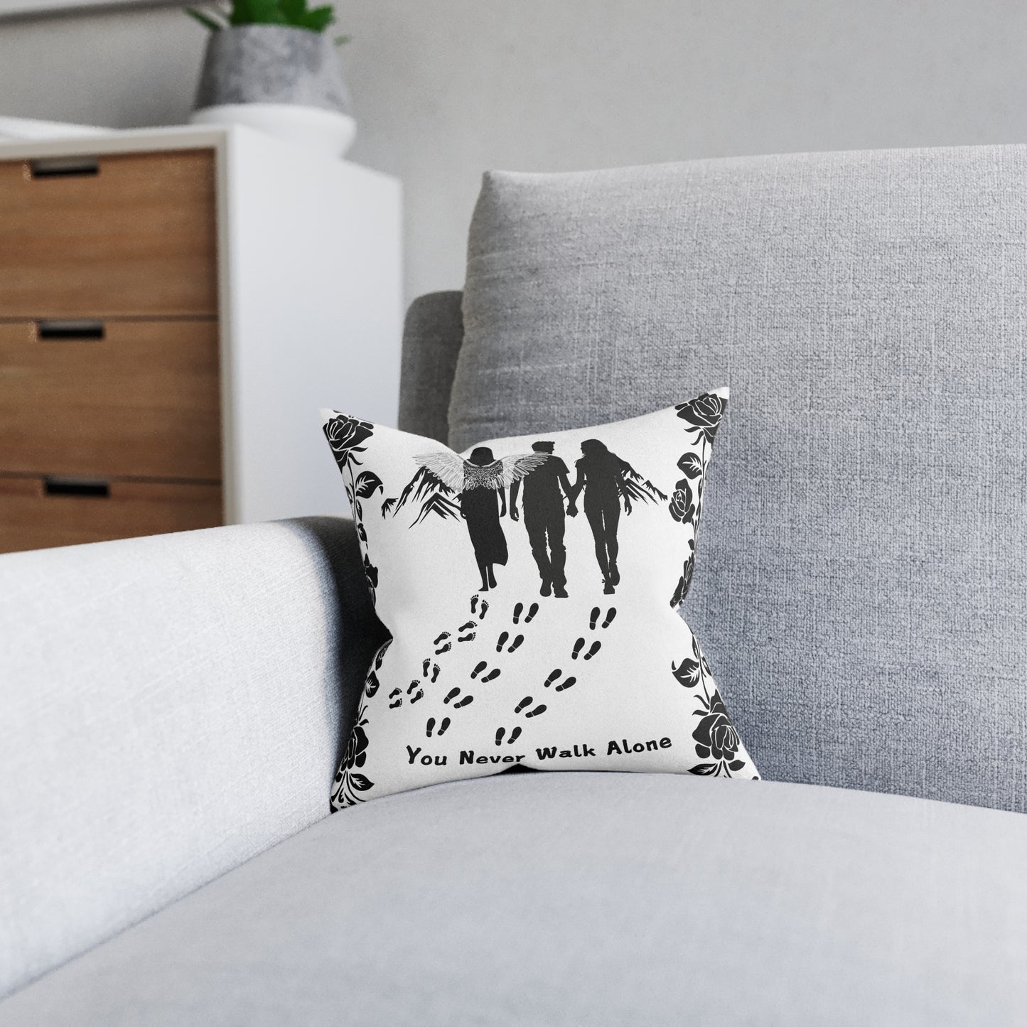 You Never Walk Alone Square Pillow