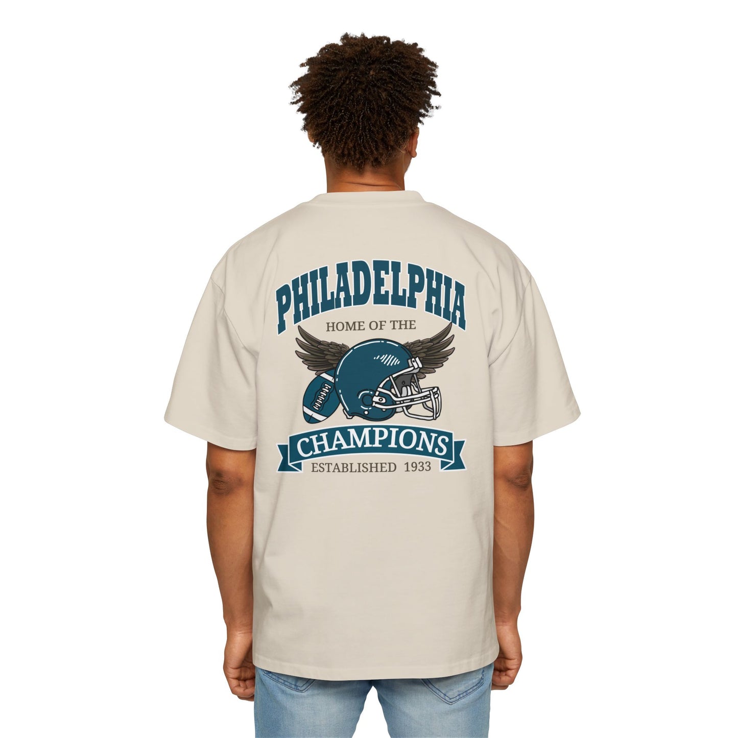 Football Champions Philadelphia Men's Heavy Oversized T-Shirt