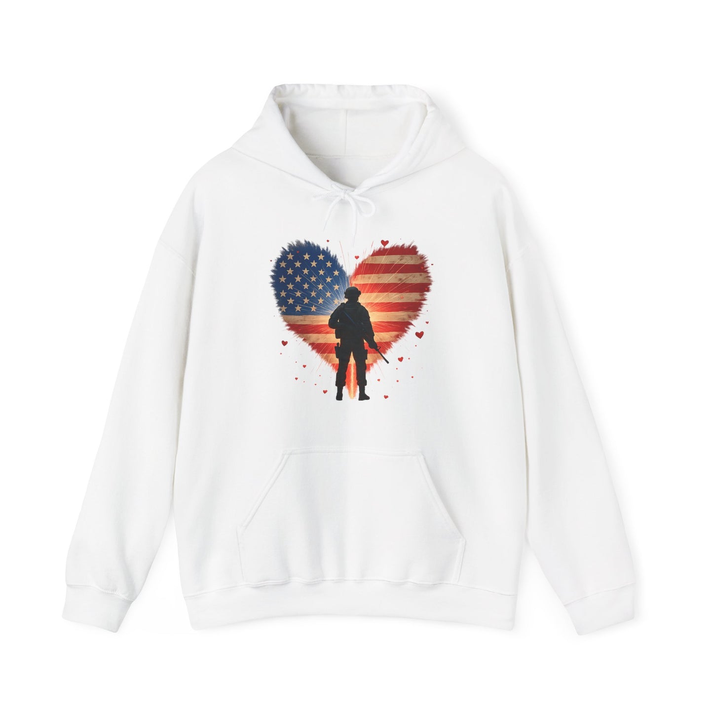 Glowing Heart | American Flag | Armed & Patriotic | Hoodie