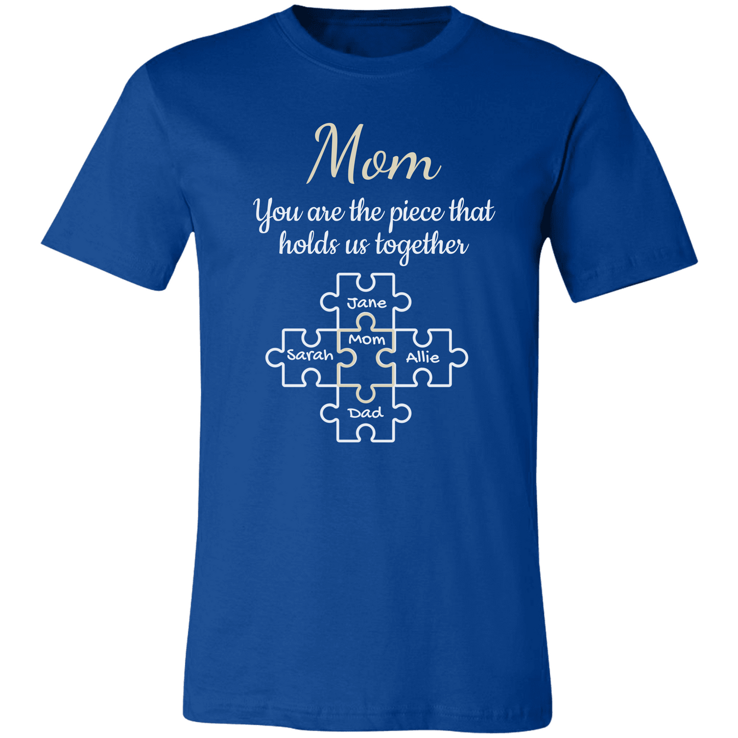 Personalized Names | On Mom Puzzle Piece | For Mother's Day | T-Shirt
