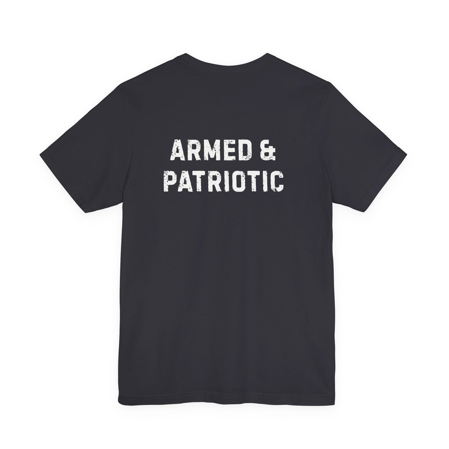 Glowing Heart | American Flag | Armed & Patriotic | T-Shirt | Back & Front Design