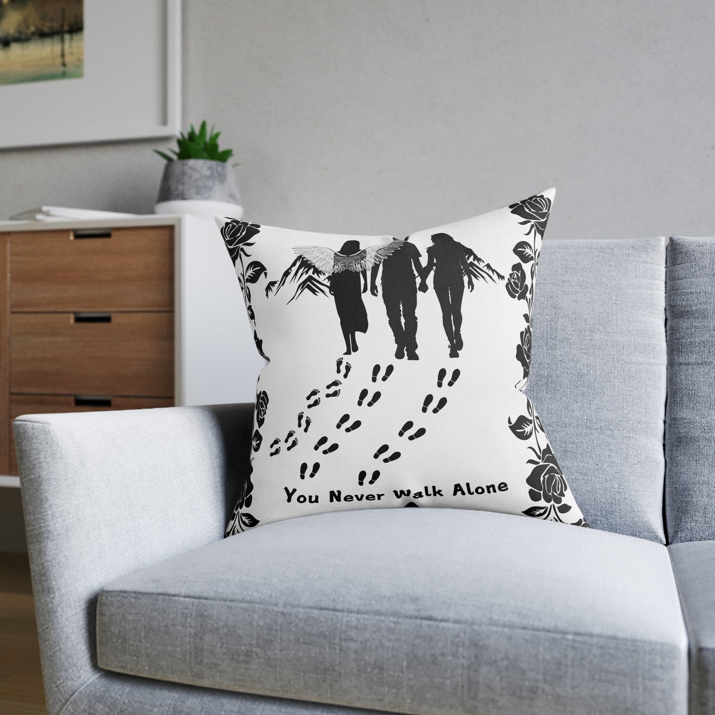 You Never Walk Alone Square Pillow