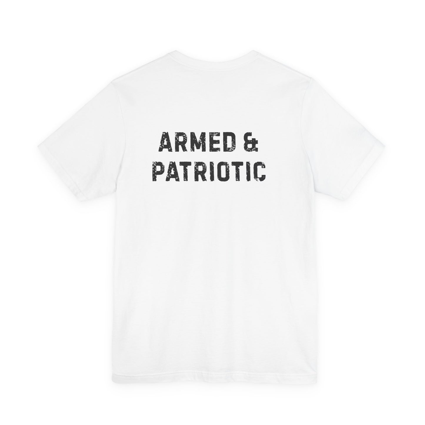 Glowing Heart | American Flag | Armed & Patriotic | T-Shirt | Back & Front Design