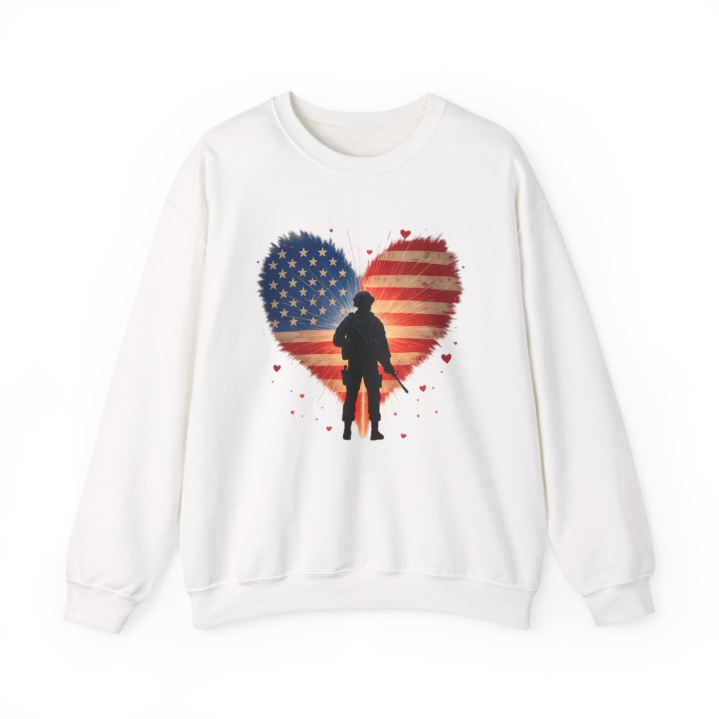 Glowing Heart | American Flag | Armed & Patriotic | Sweatshirt