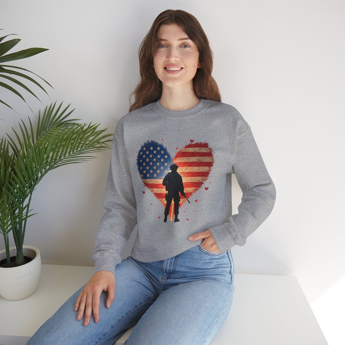 Glowing Heart | American Flag | Armed & Patriotic | Sweatshirt