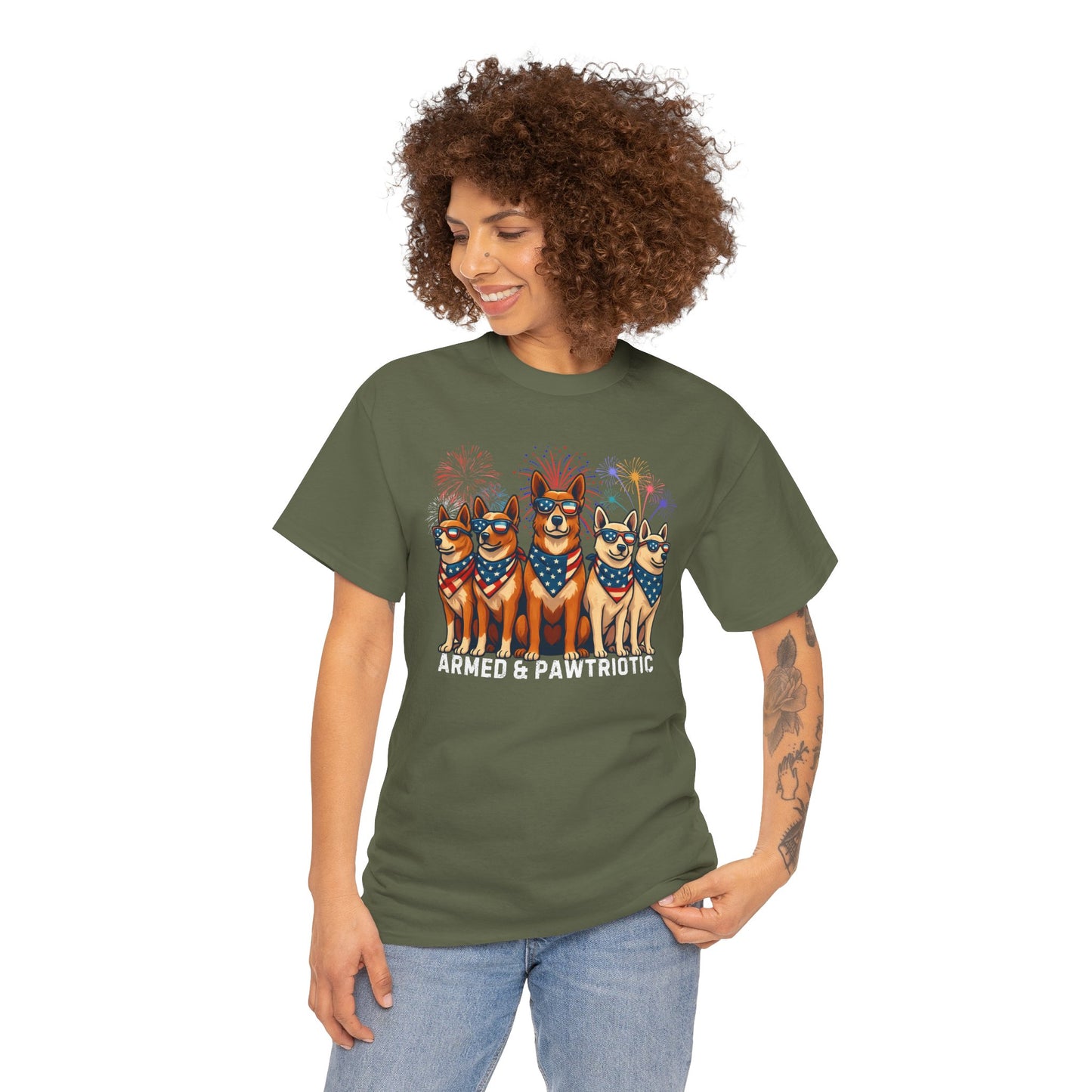 4th of July | Armed and Pawtriotic | Dog Friendly | T-Shirt