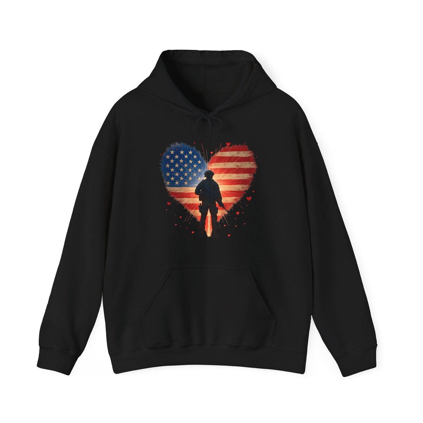 Glowing Heart | American Flag | Armed & Patriotic | Hoodie