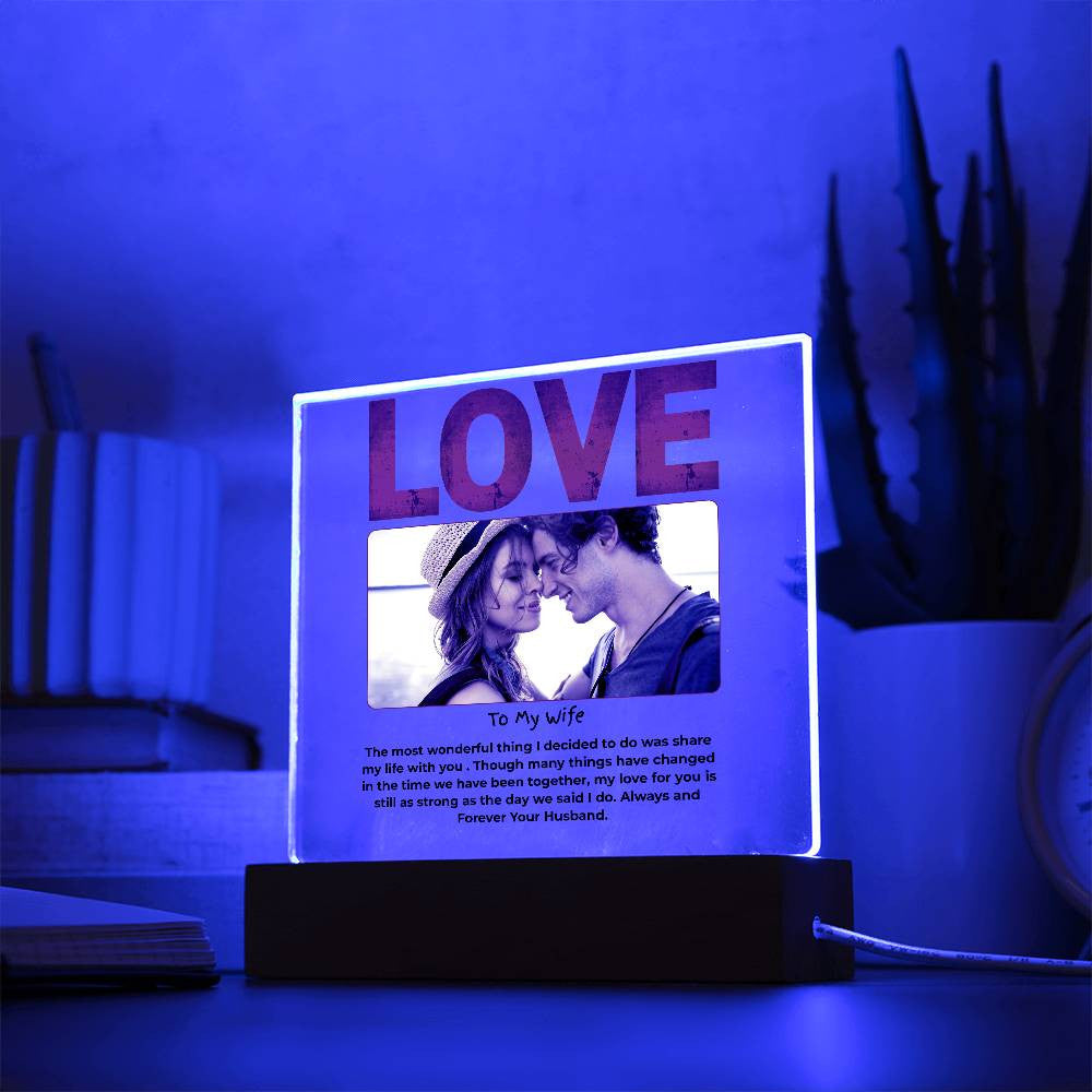 To My Wife Love Personalize Acrylic Square Plaque