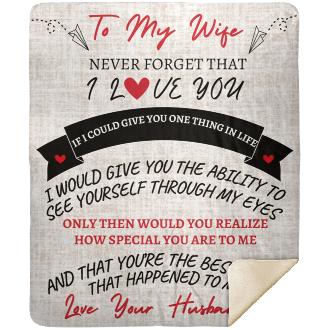 To My Wife | Blanket | With Matching Pillow