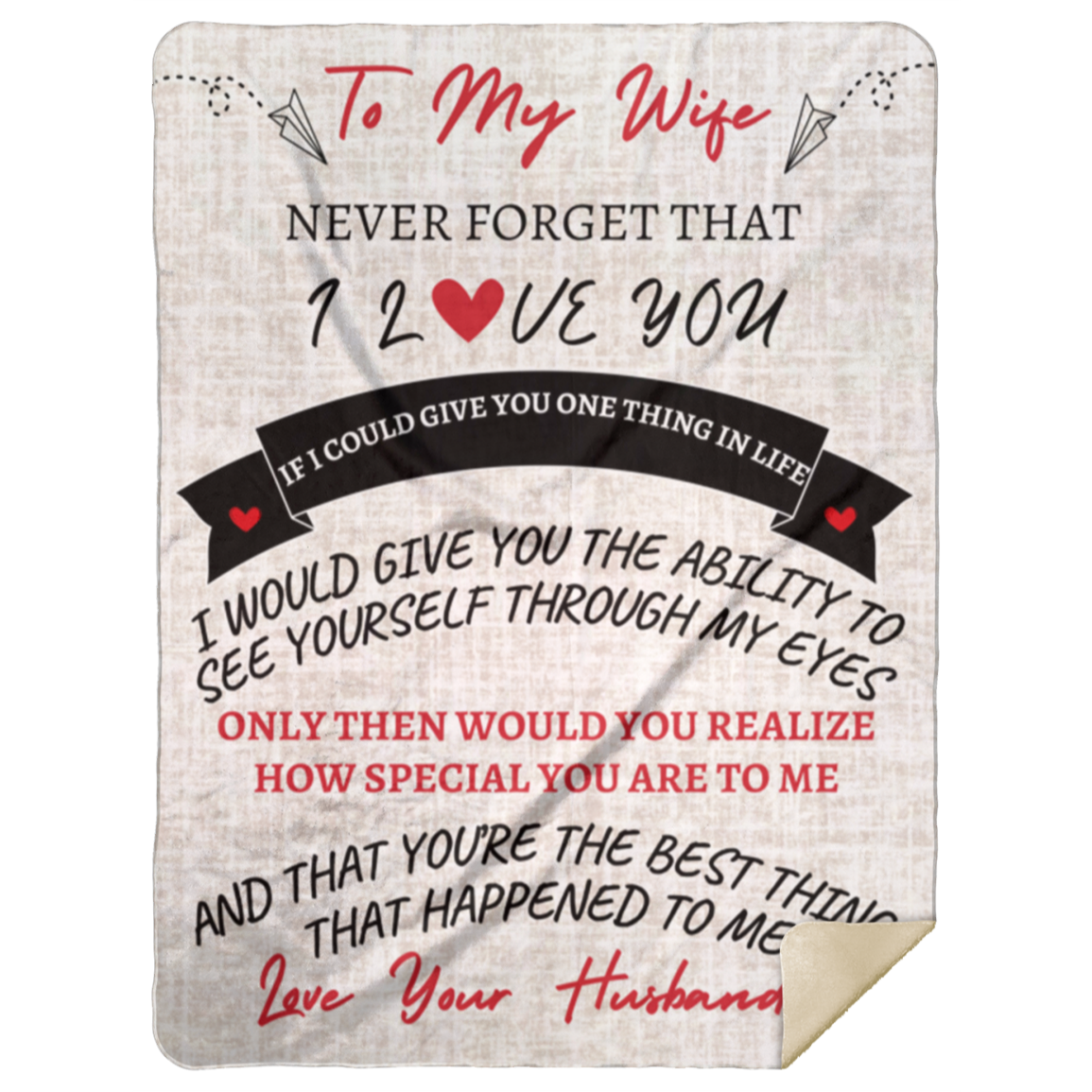 To My Wife | Blanket | With Matching Pillow