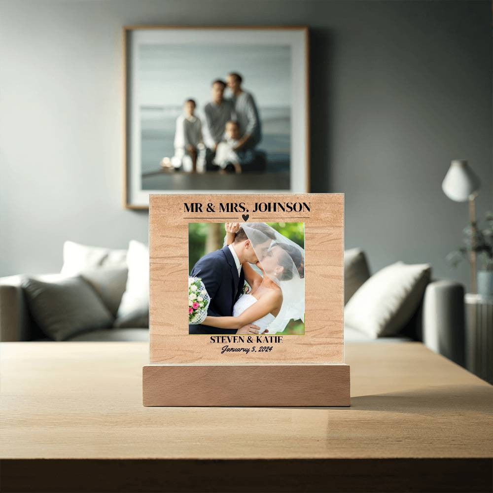 Personalized Wedding Photo Frame - Acrylic Square Plaque