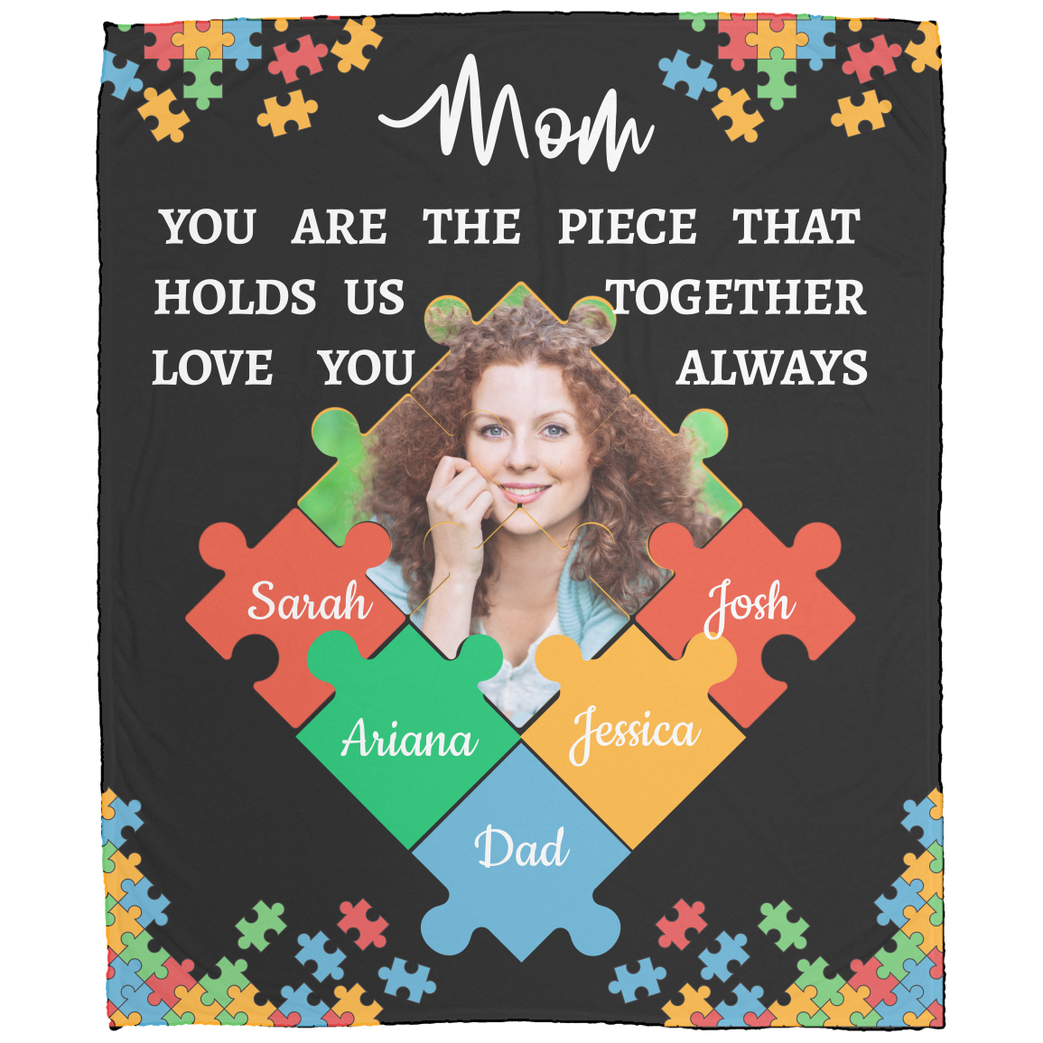 Personalized Name and Picture | Mom's Puzzle Piece | Blanket