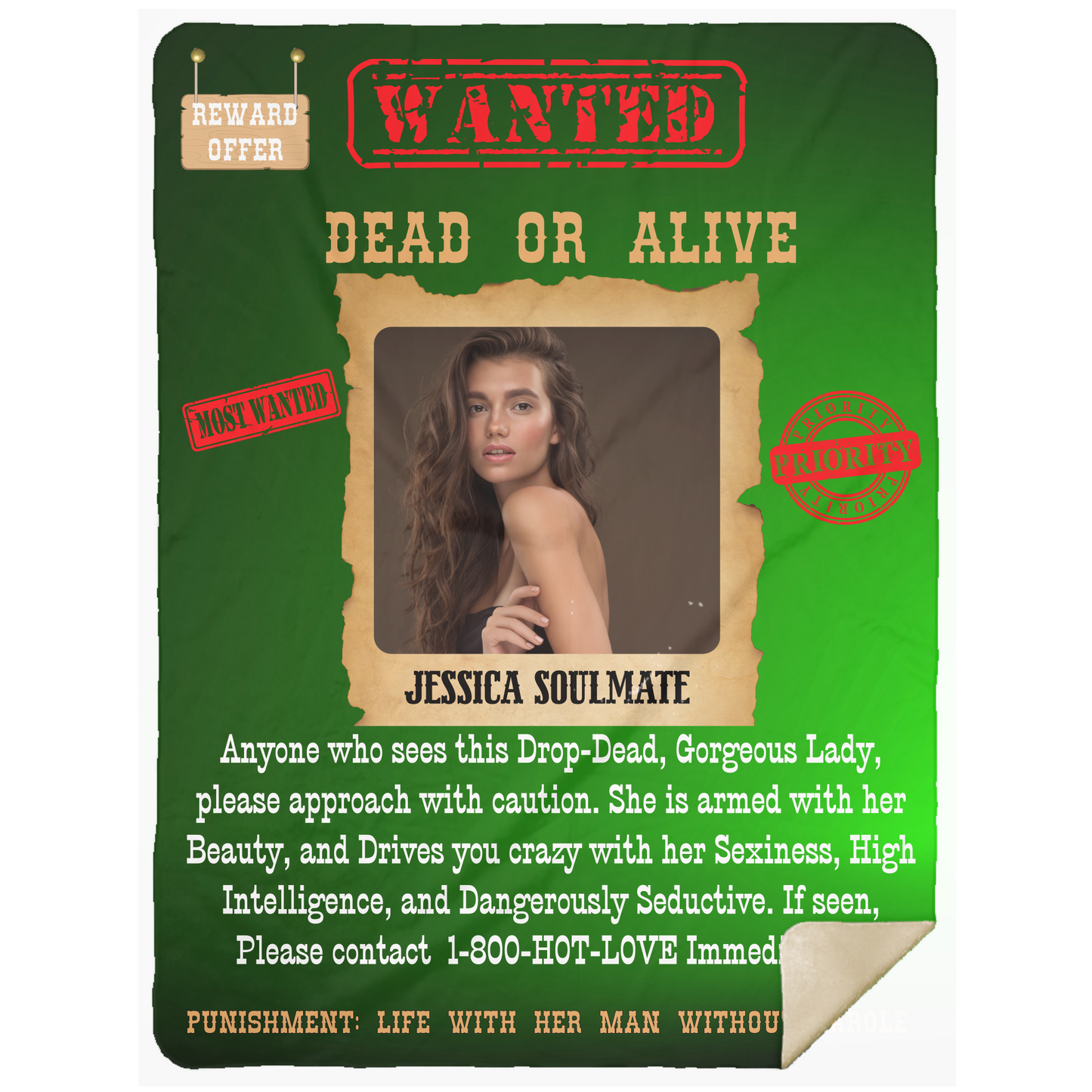 Wanted Dead Or Alive | Personalized Blanket