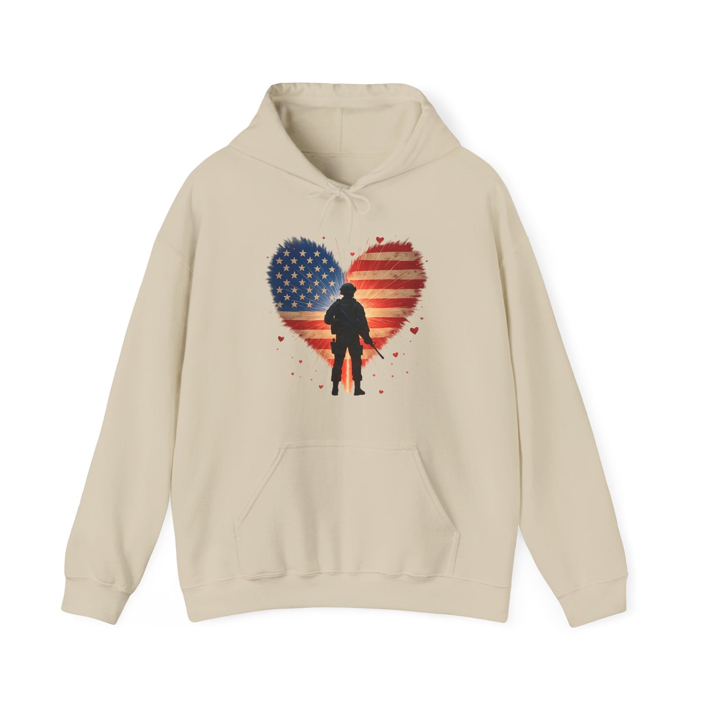 Glowing Heart | American Flag | Armed & Patriotic | Hoodie