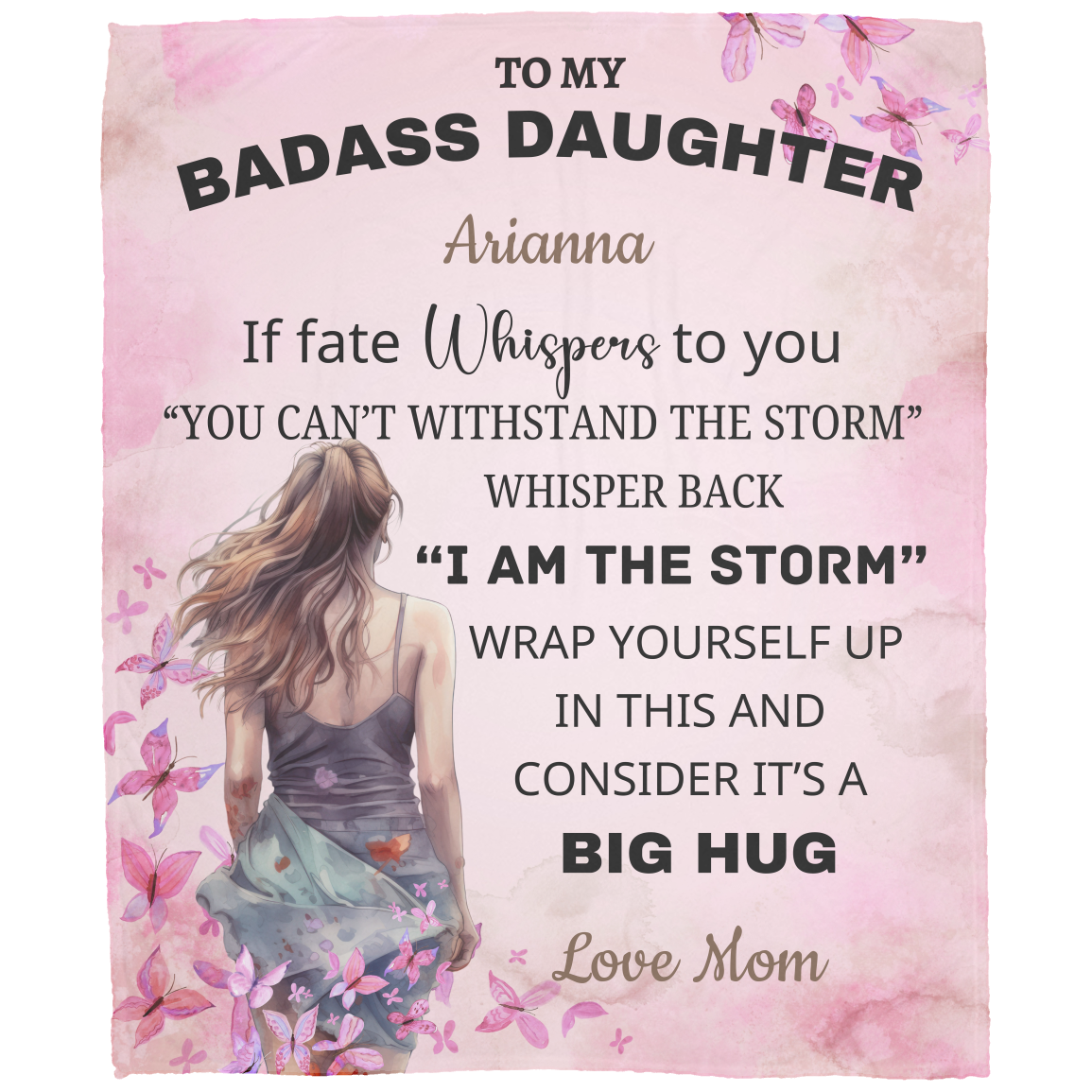 Personalize Gift | To My Badass Daughter | Blanket |