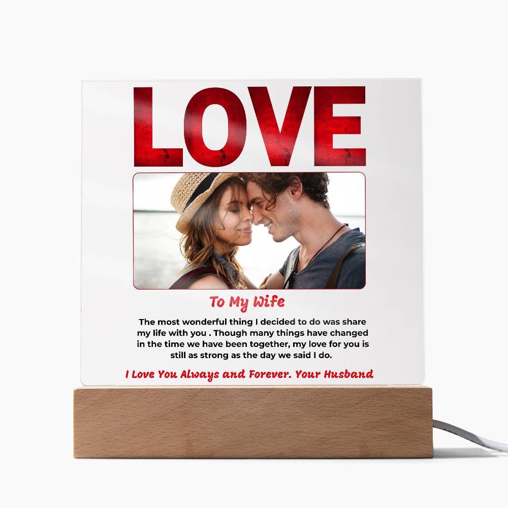 To My Wife | Personalized Photo | Acrylic Square Plaque