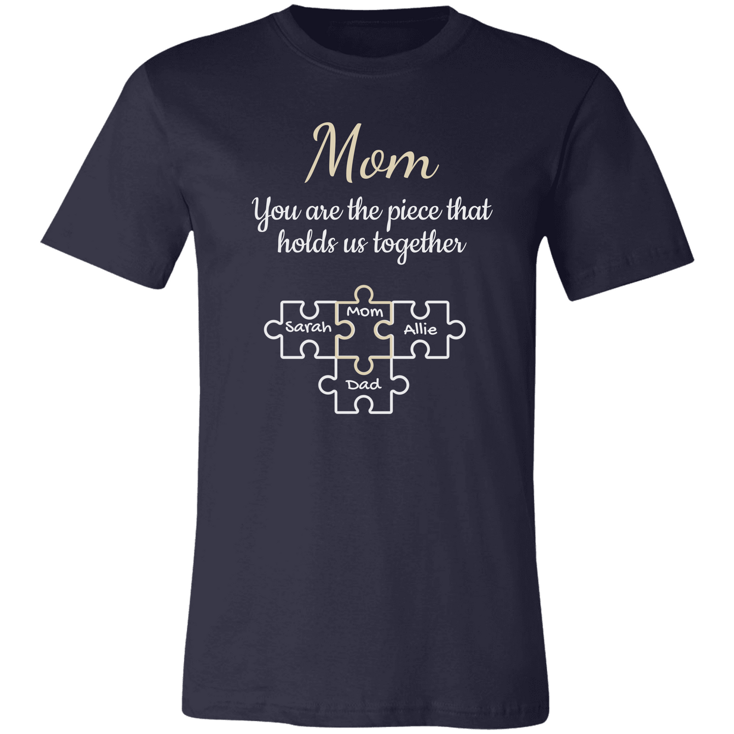 Personalized Names | On Mom Puzzle Piece | For Mother's Day | T-Shirt