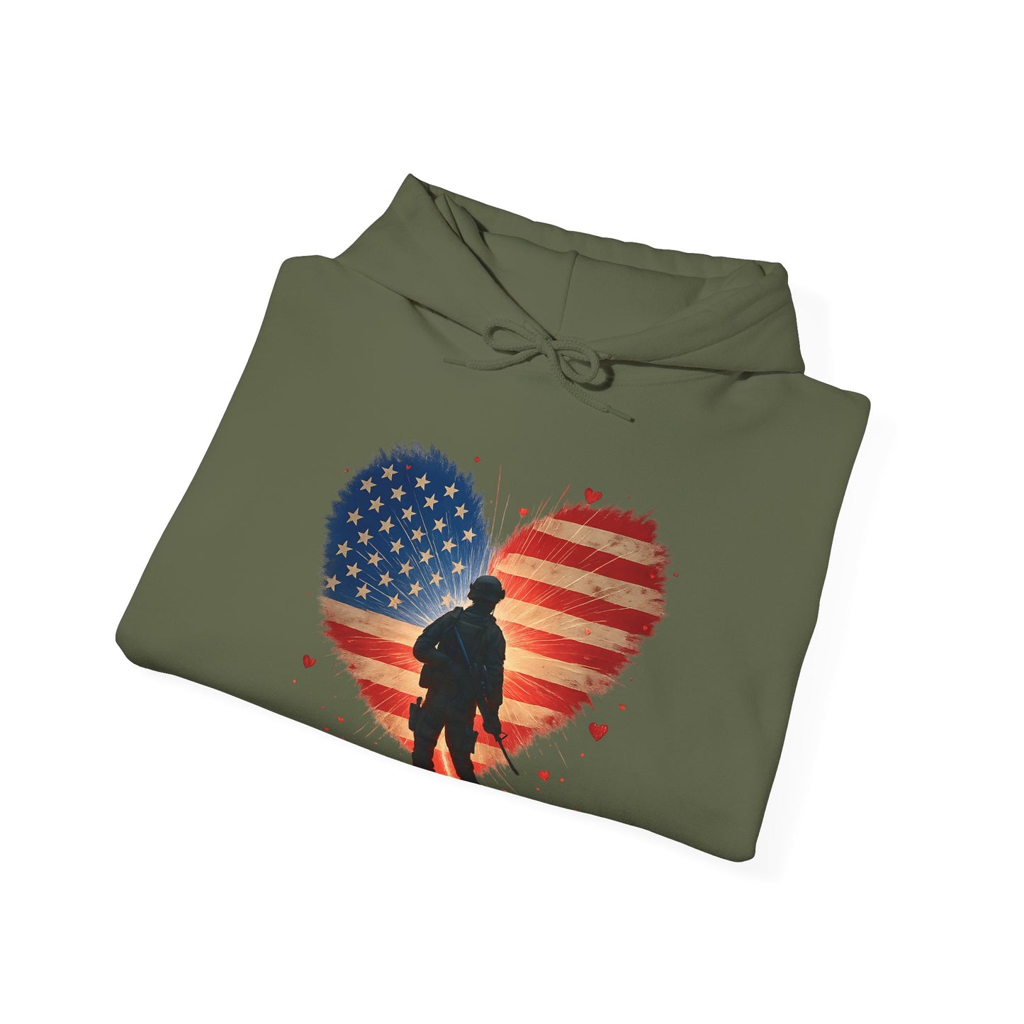 Glowing Heart | American Flag | Armed & Patriotic | Hoodie
