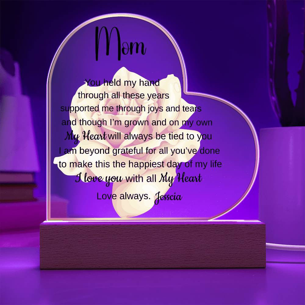 Personalized Mom or Dad Gift| Acrylic Heart Plaque