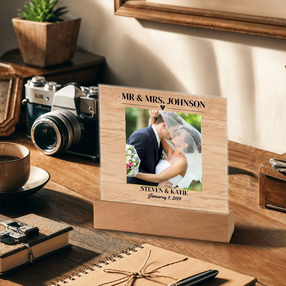 Personalized Wedding Photo Frame - Acrylic Square Plaque
