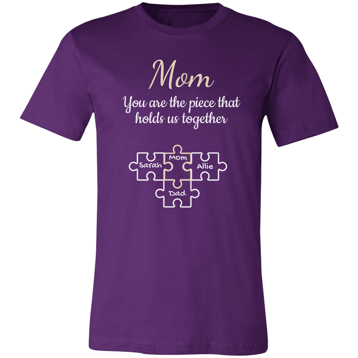 Personalized Names | On Mom Puzzle Piece | For Mother's Day | T-Shirt