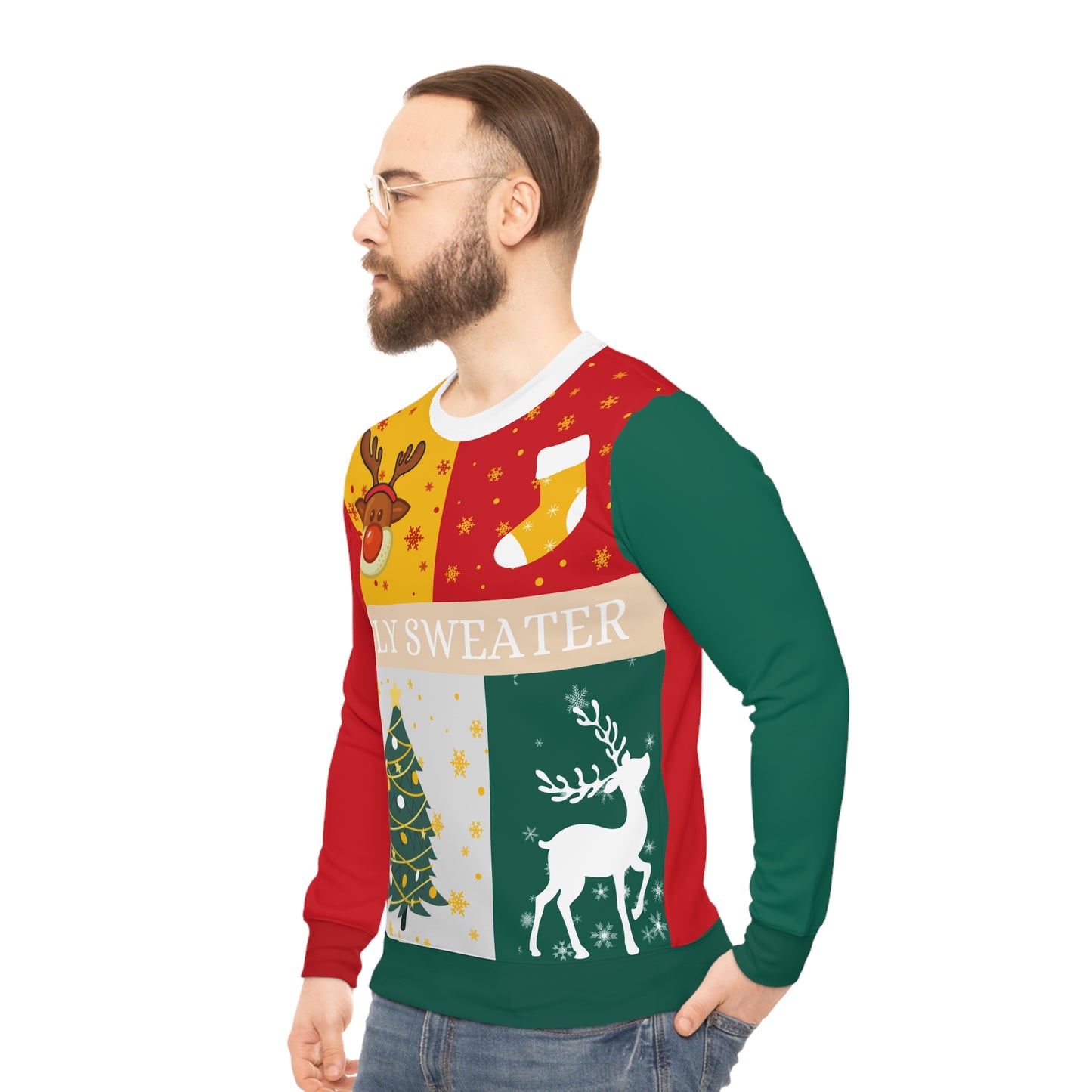 Christmas Ugly Sweater | Lightweight Sweatshirt (AOP)