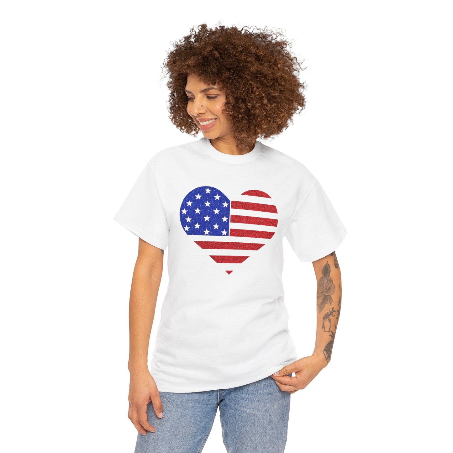 4th of July | T-Shirt | American Flag Heart |