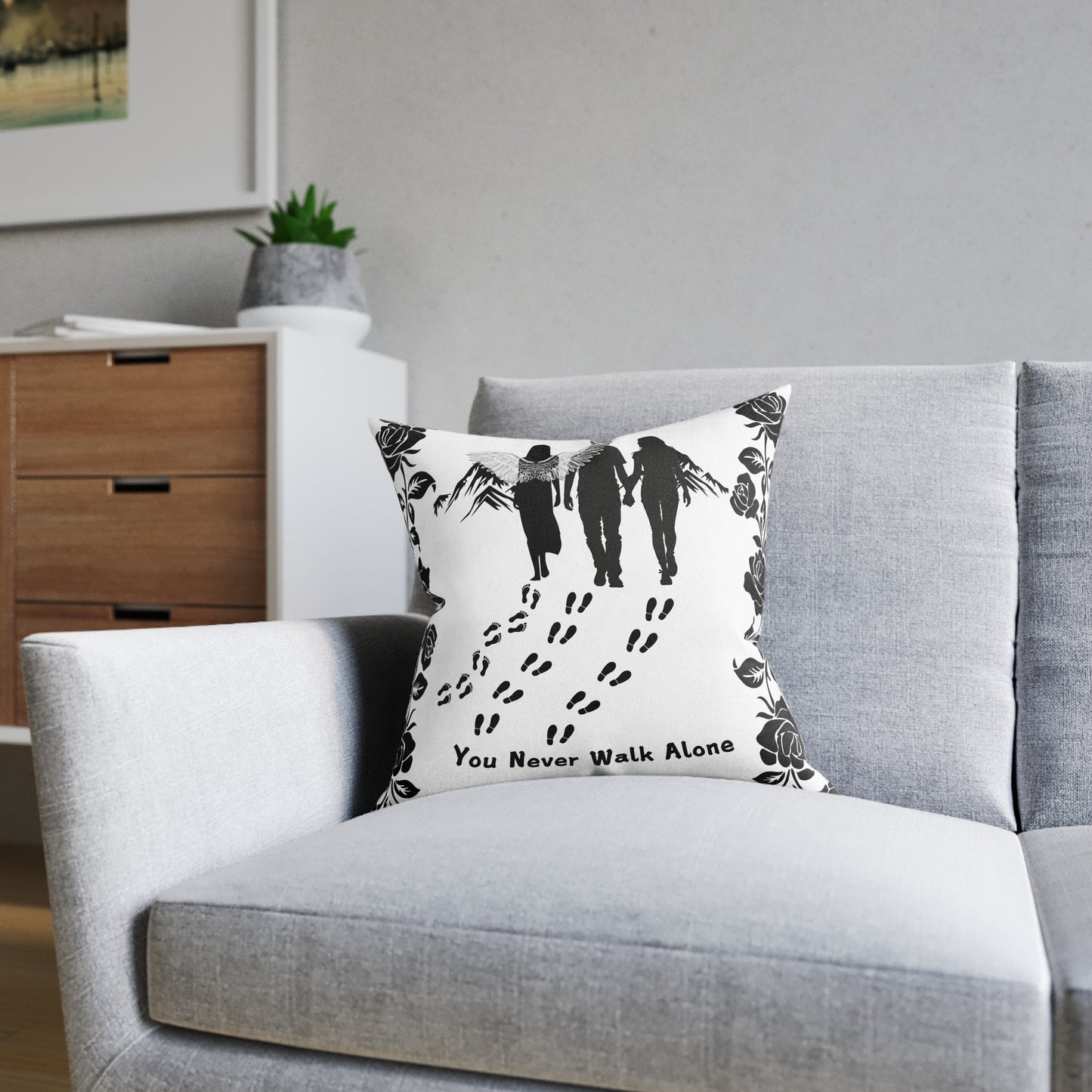 You Never Walk Alone Square Pillow