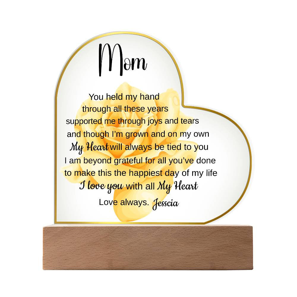 Personalized Mom or Dad Gift| Acrylic Heart Plaque