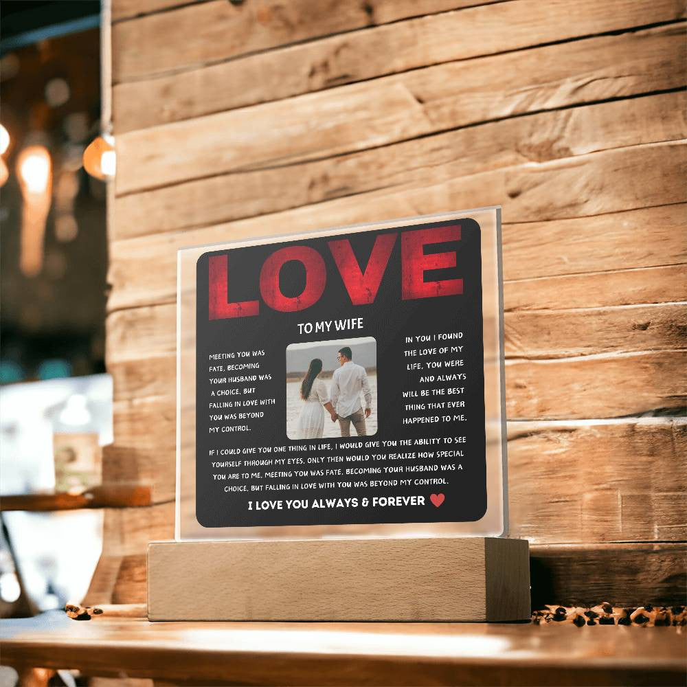 To My Soulmate Love Acrylic Square Plaque