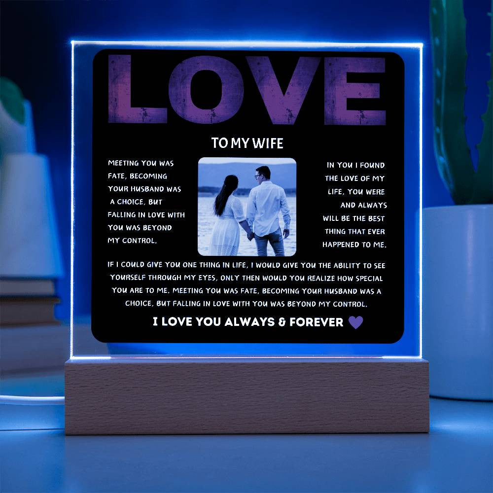 To My Soulmate Love Acrylic Square Plaque