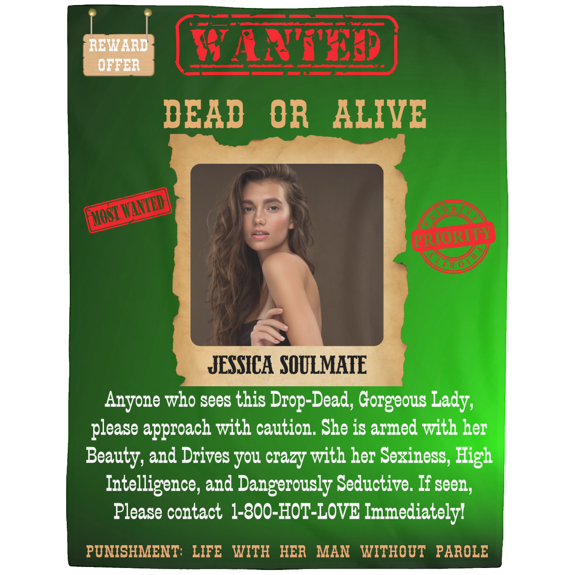 Wanted Dead Or Alive | Personalized Blanket