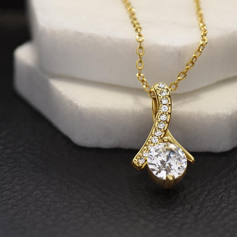 Personalized Photo and Name | To My Wonderful Mom | Alluring Beauty Necklace (Yellow & White Gold Variants)