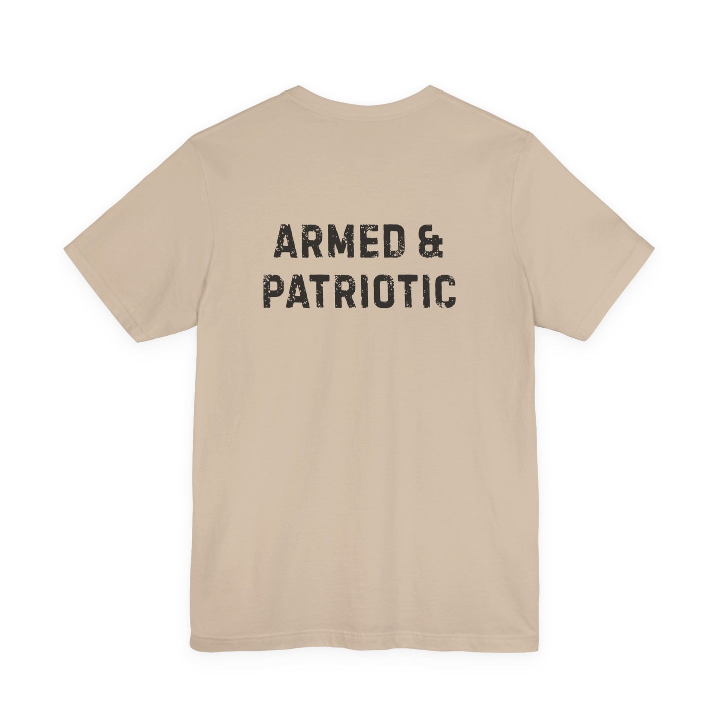 Glowing Heart | American Flag | Armed & Patriotic | T-Shirt | Back & Front Design