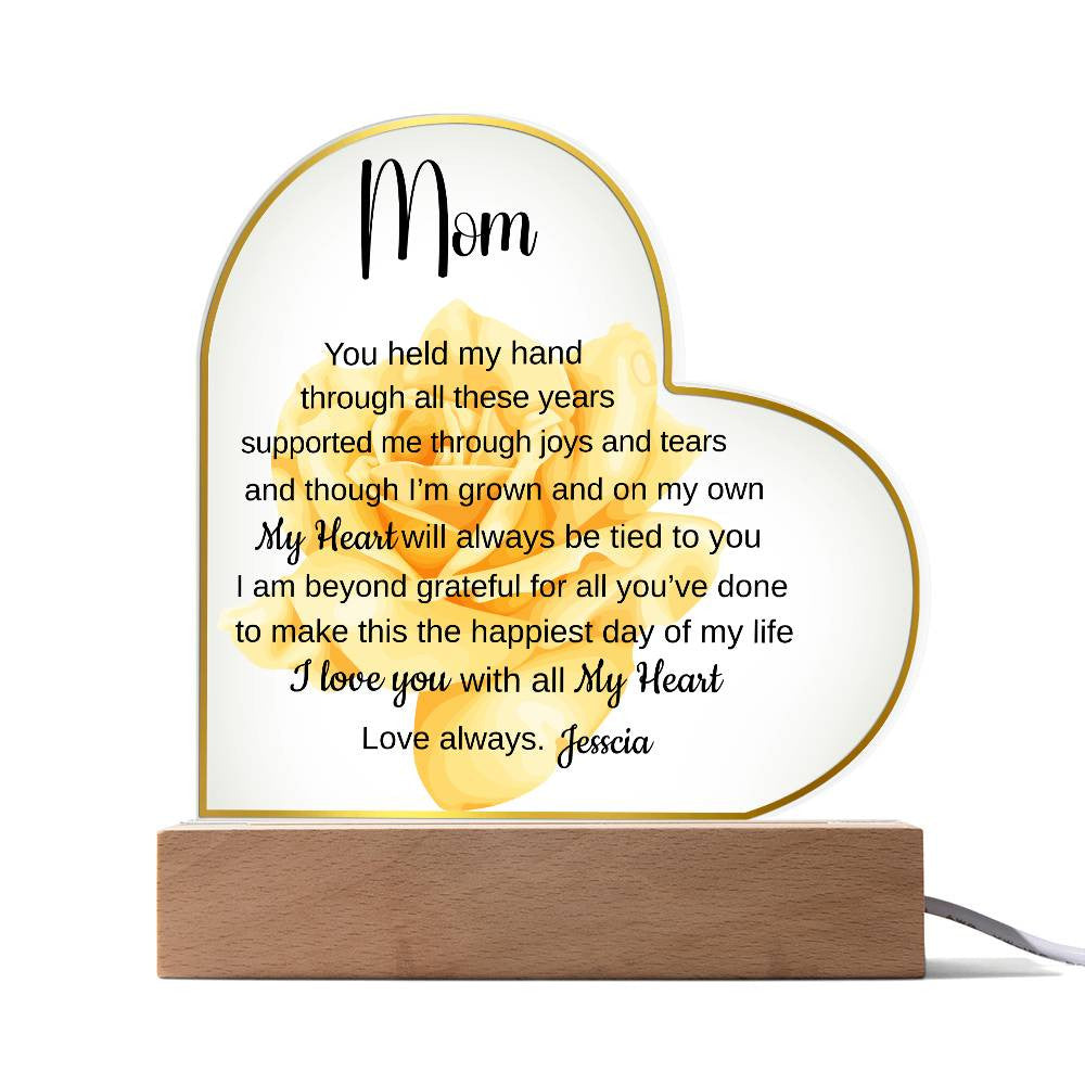 Personalized Mom or Dad Gift| Acrylic Heart Plaque