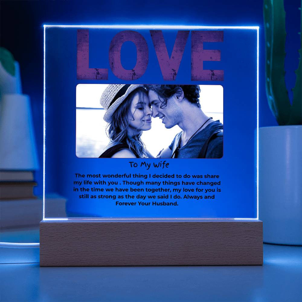 To My Wife Love Personalize Acrylic Square Plaque