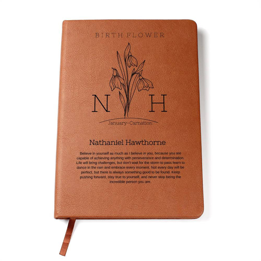Personalized Name & Birth Flower| Journal | January - December | Quotes