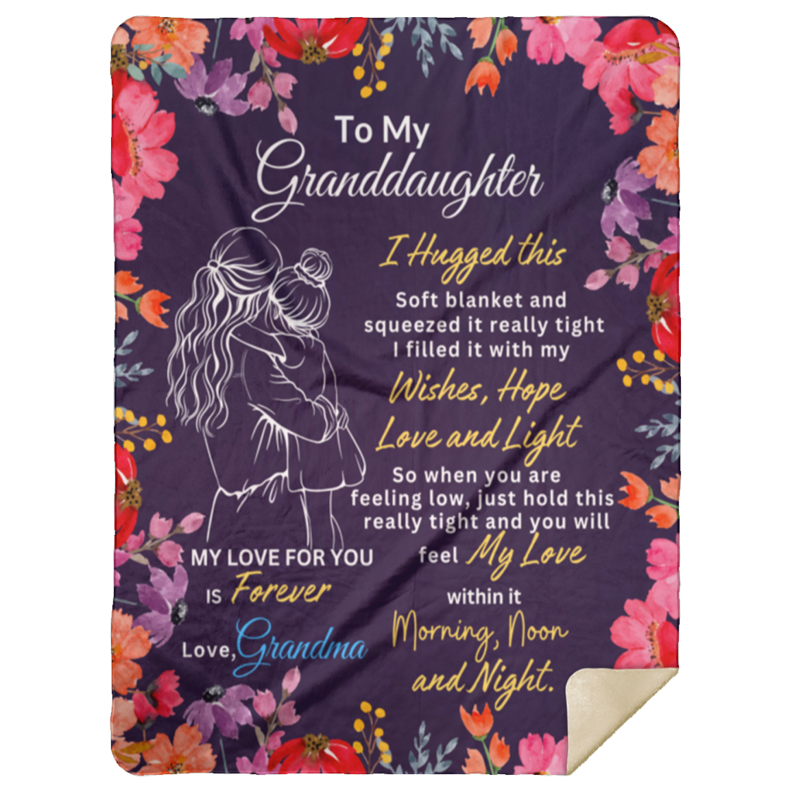 To My Granddaughter | Blanket | Pink Flowers