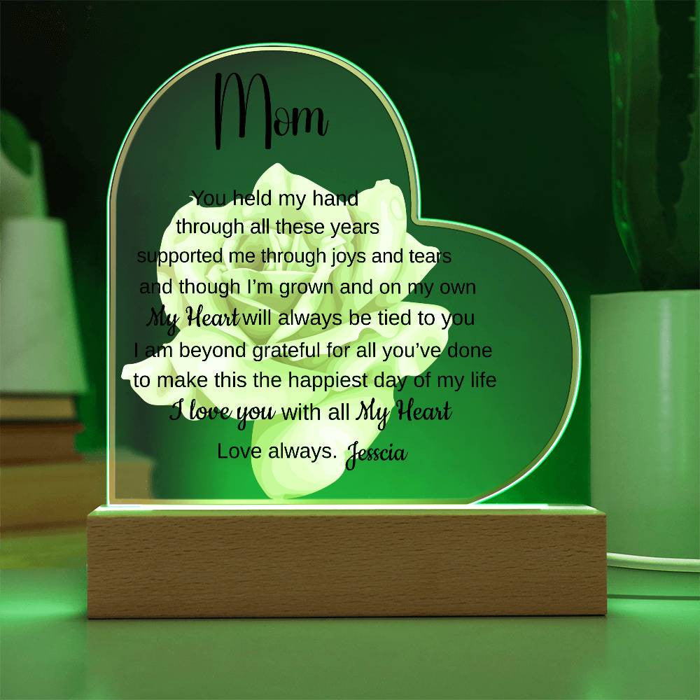 Personalized Mom or Dad Gift| Acrylic Heart Plaque