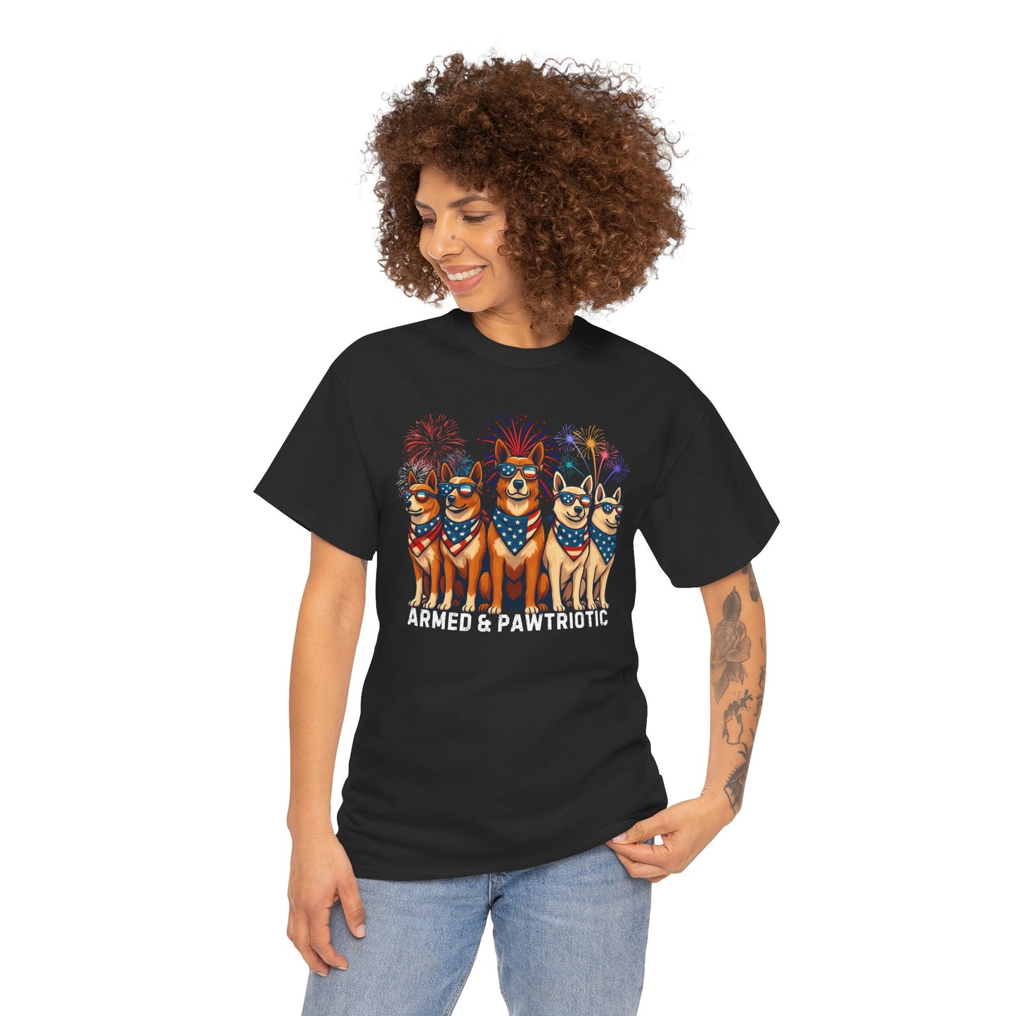 4th of July | Armed and Pawtriotic | Dog Friendly | T-Shirt