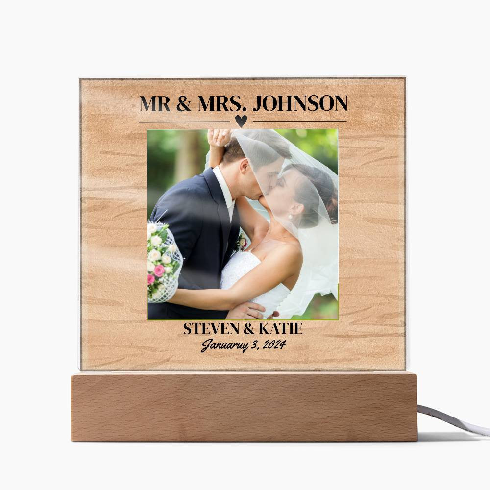 Personalized Wedding Photo Frame - Acrylic Square Plaque