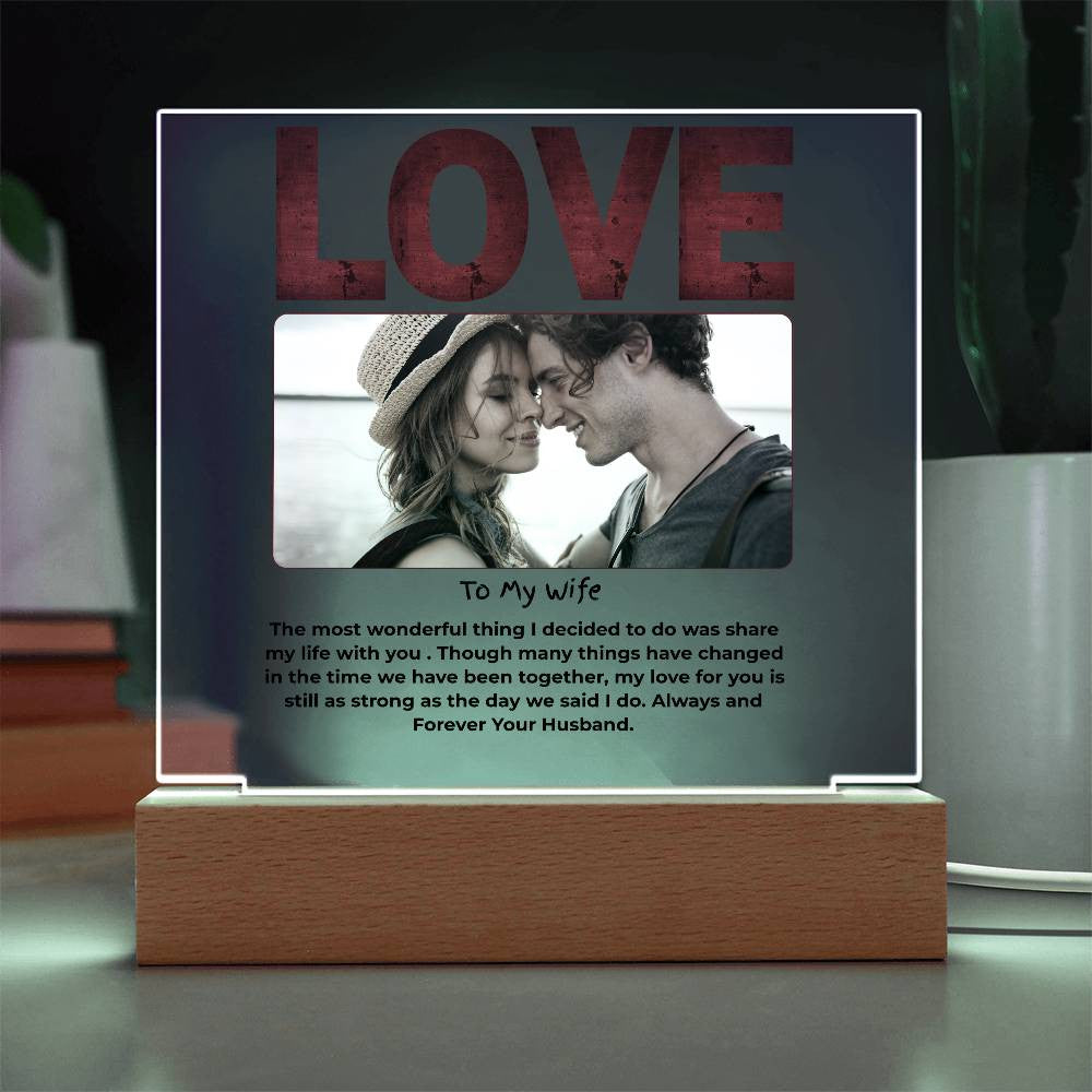 To My Wife Love Personalize Acrylic Square Plaque