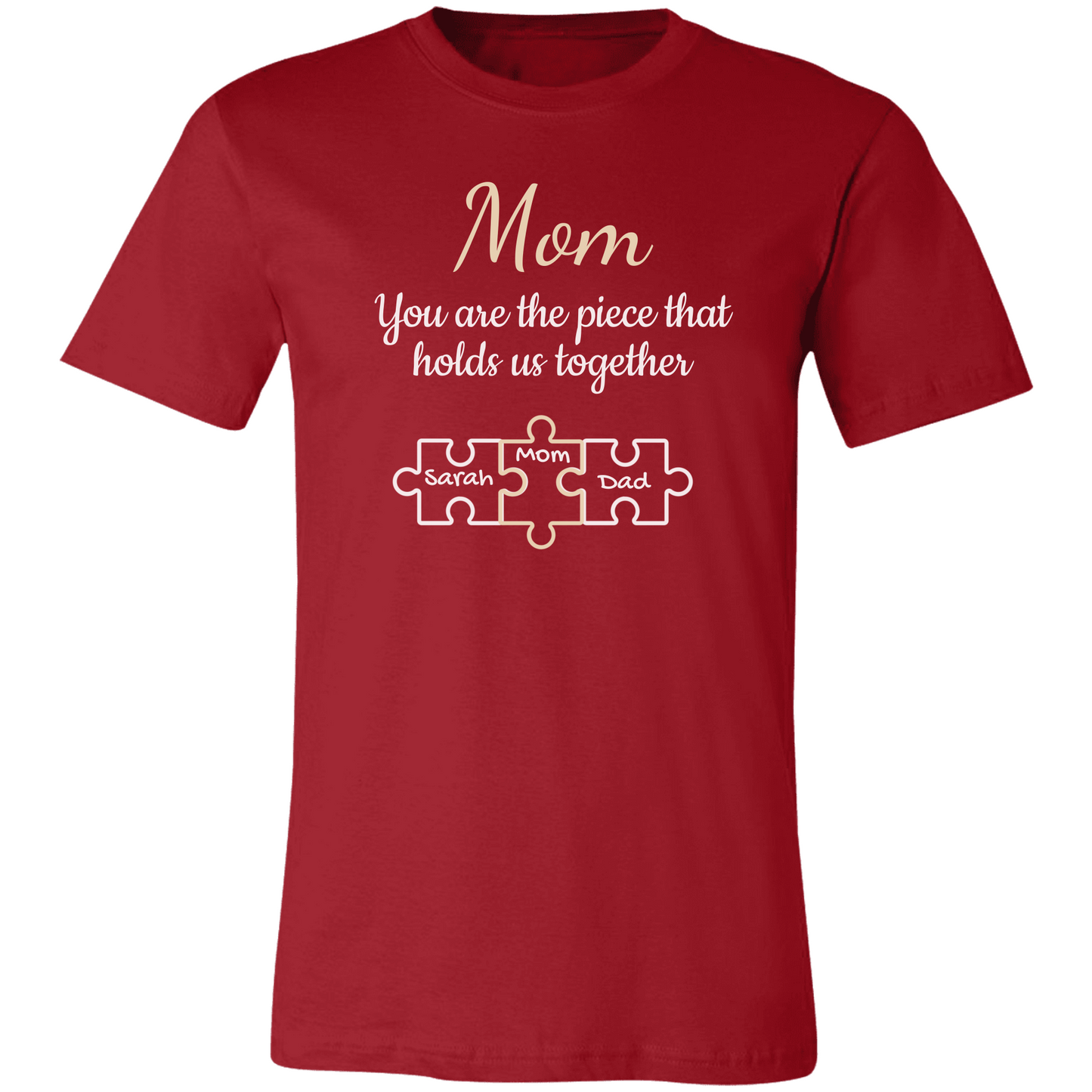 Personalized Names | On Mom Puzzle Piece | For Mother's Day | T-Shirt
