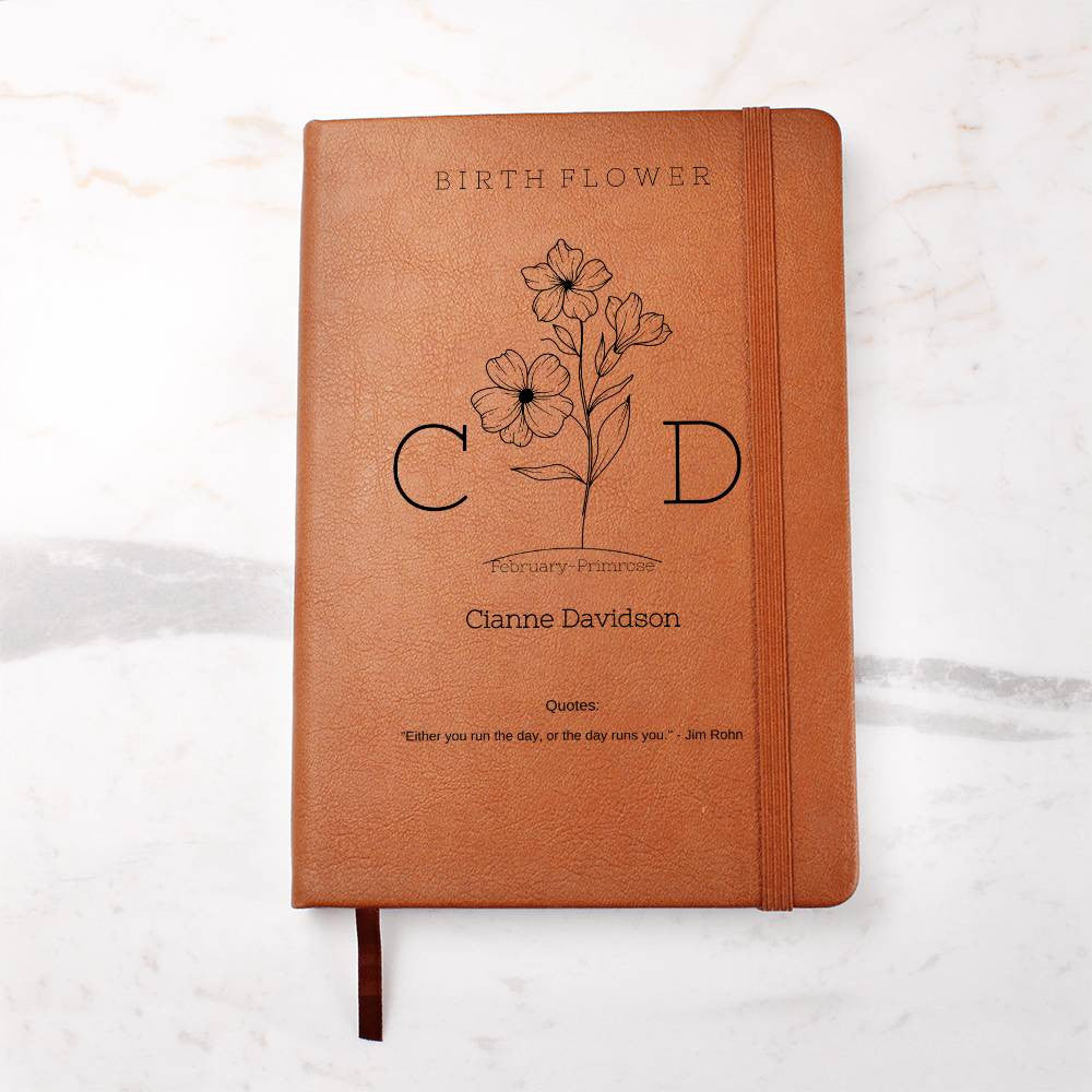 Personalized Name & Birth Flower| Journal | January - December | Quotes